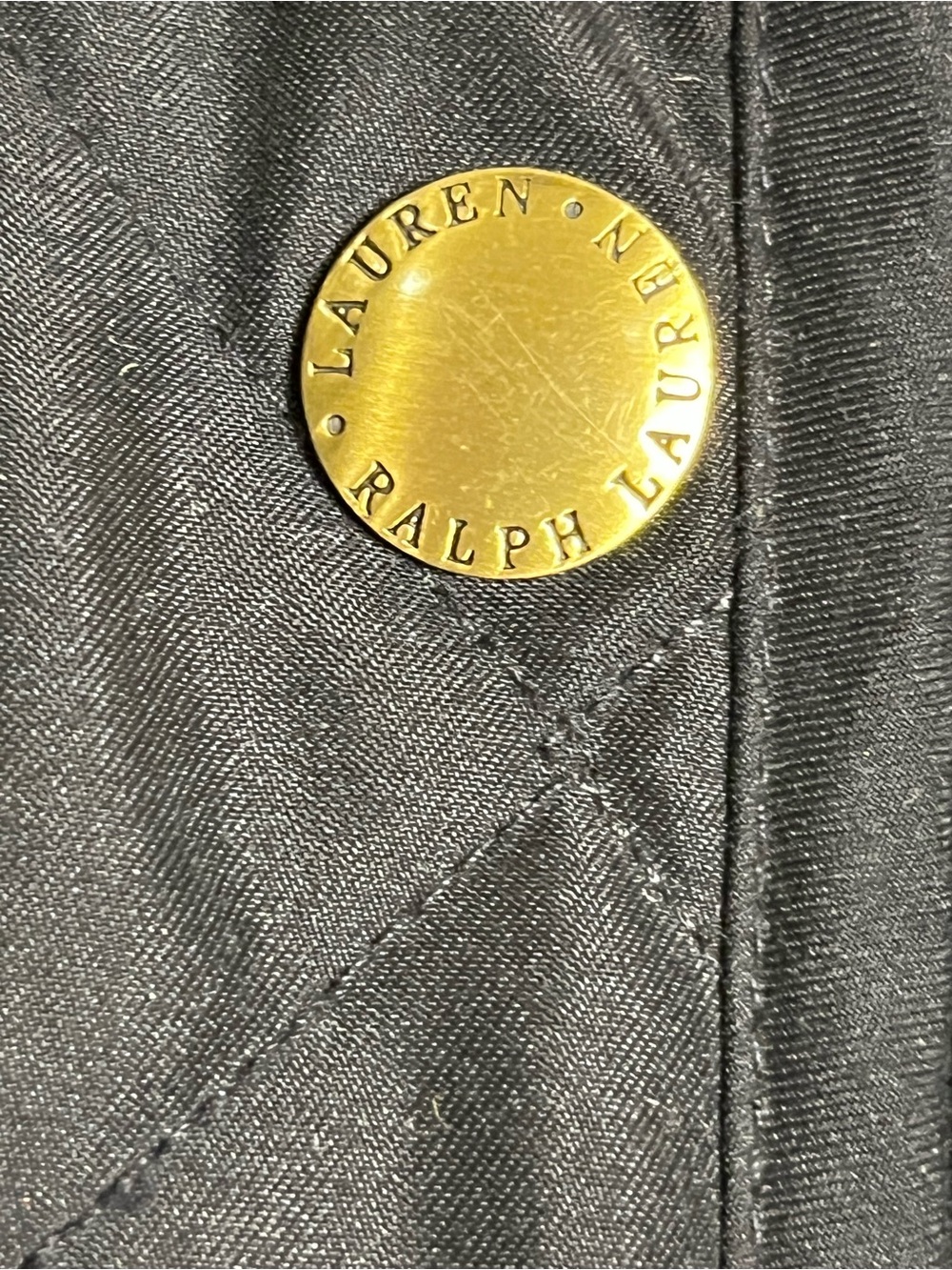 Ralph Lauren Black Quilted Barn Jacket Corduroy Collar Gold Buttons Small - Picture 11 of 13